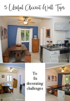 Useful DIY accent wall tips on using color, texture and grouping items to fix de...