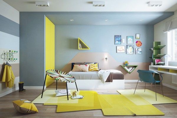 yellow and teal room inspired by Cartoon Network favorite Adventure Time