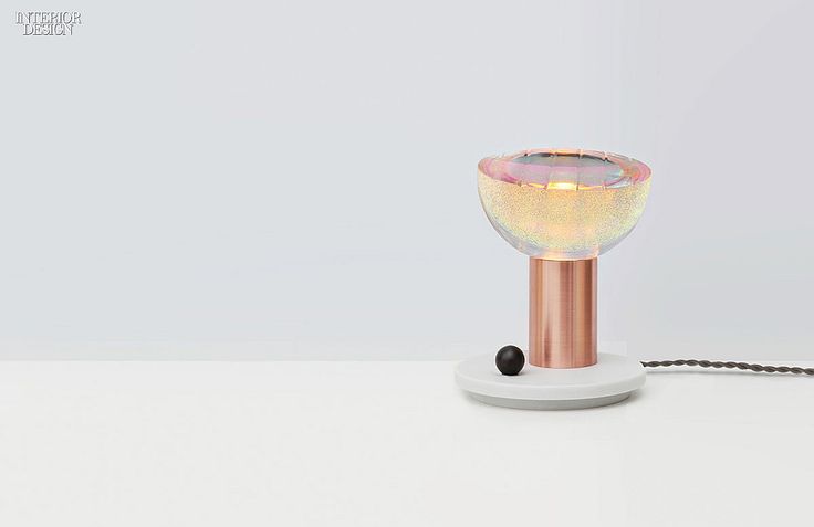 Atlas table lamp in glass, copper, and solid-surfacing by Ladies & Gentlemen Stu...