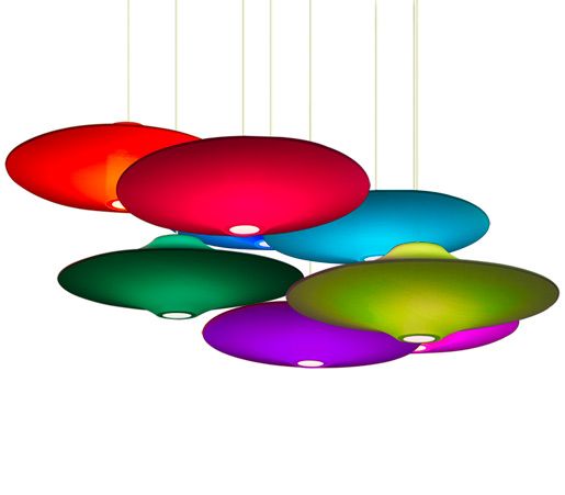 Colorful, vibrant UFO sconce lighting by Studio Lilica. #design #interiordesign ...