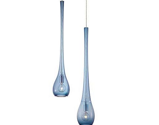 The Carillon Pendant's glass is hand-blown with the long neck “dropped” into...