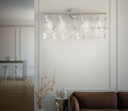 The Galapagos Wall Lamp is a light mobile of #handcrafted #glass butterflies, in...
