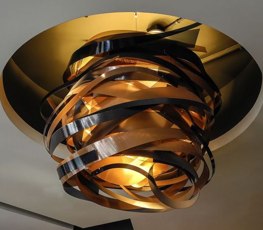 The Ribbon Drum by LightArt is a fully customizable hand-crafted light fixture. ...