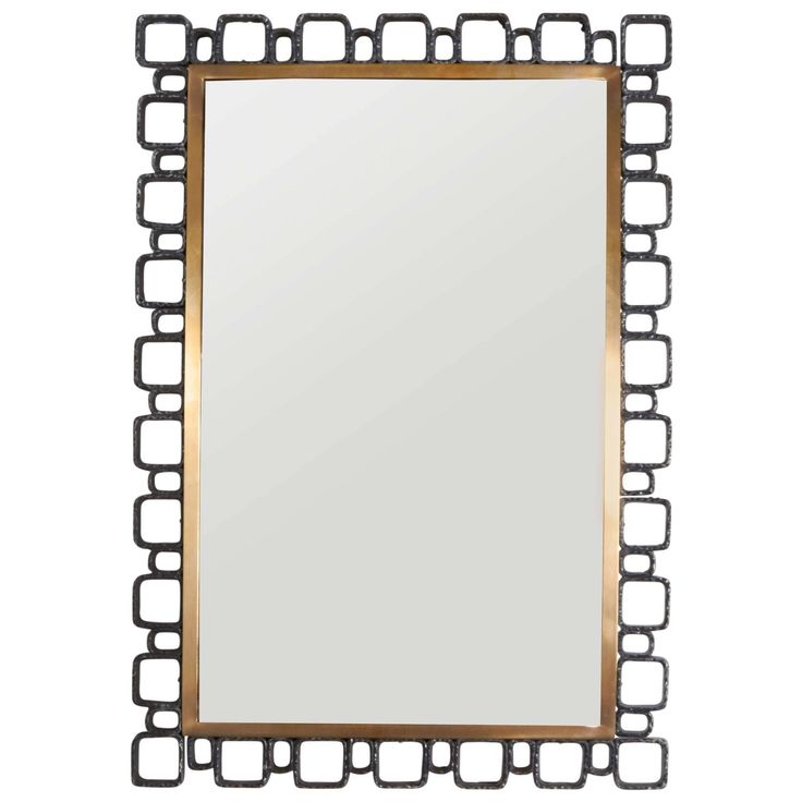 German Brutalist Style Illuminated Mirror by Hillebrand | From a unique collecti...