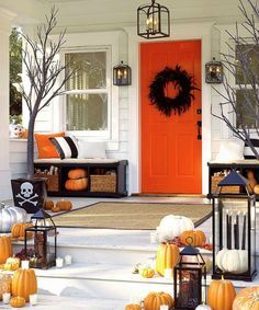 5 Ways to Get This Look:  Halloween Porch, Halloween decorations and ideas, deco...