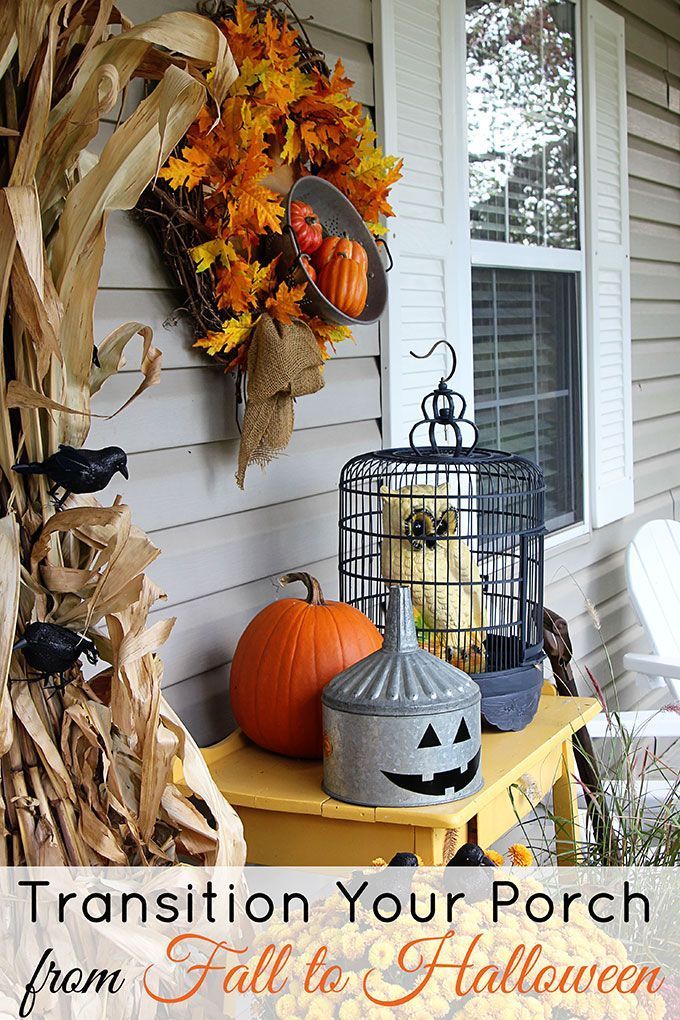 Quick and easy Halloween decorating ideas for your porch. An inexpensive way to ...