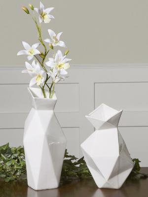 Gloss White Ceramic Vases