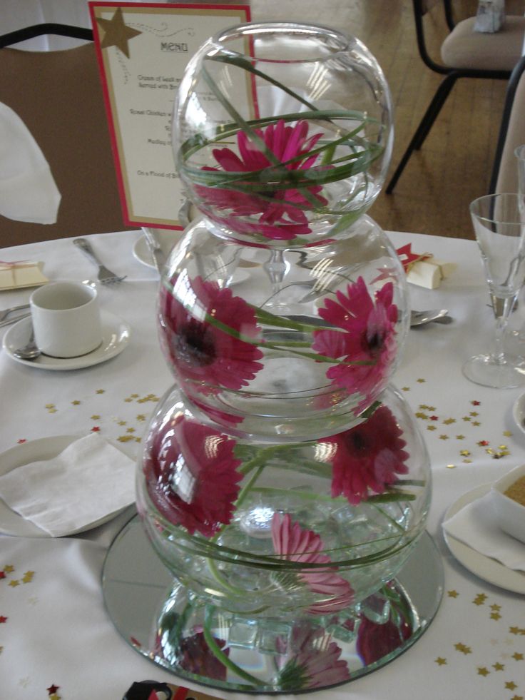 Graduated vases flower arrangement