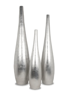 metallic vases