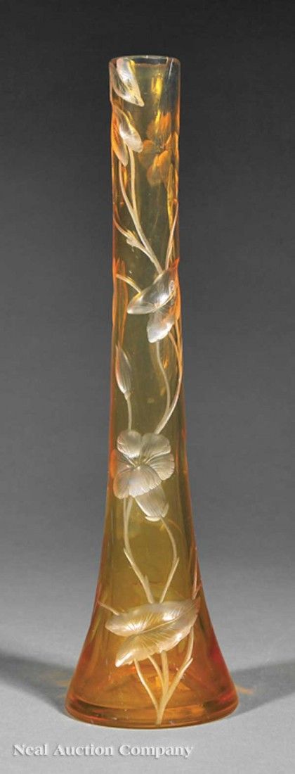 0789: Art Nouveau Moser Glass Vase