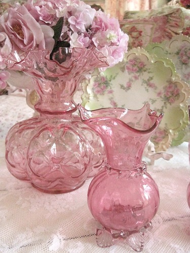 Pink vases