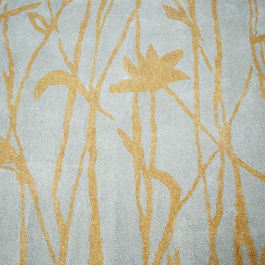 Botanical Twigs Wool Rug - Oatmeal/Gold | west elm