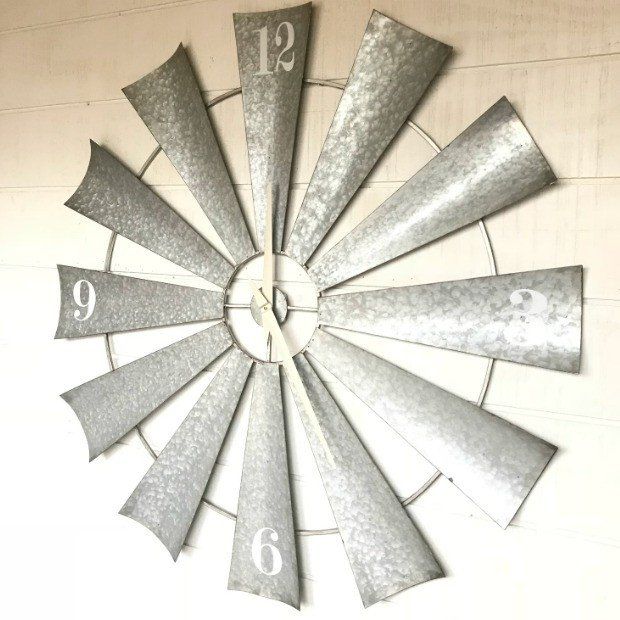 Windmill OVERSIZED Wall Clock, Metal