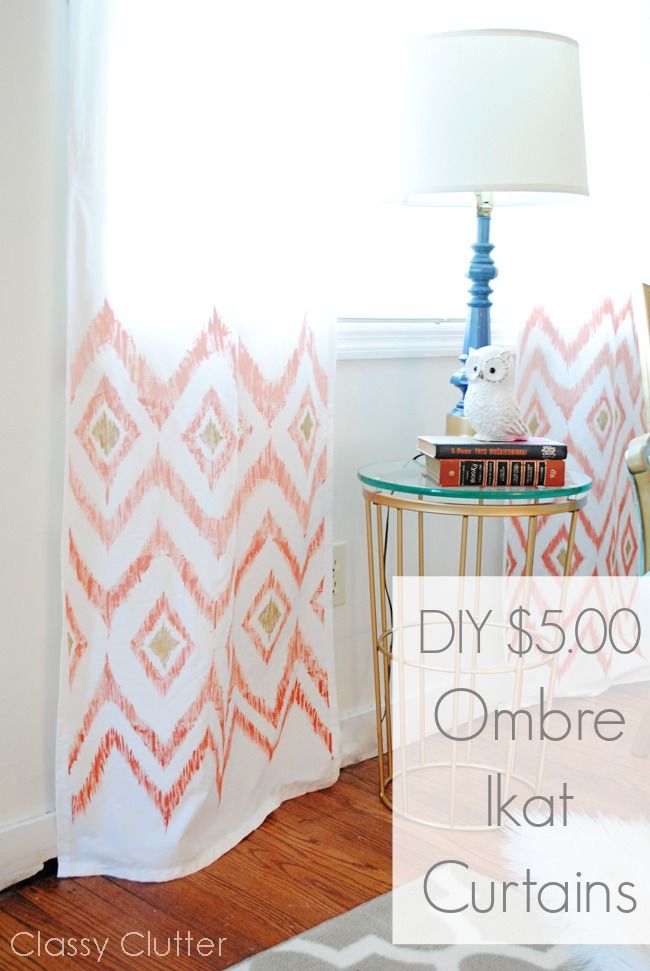 DIY $5 Ombre Ikat Curtains