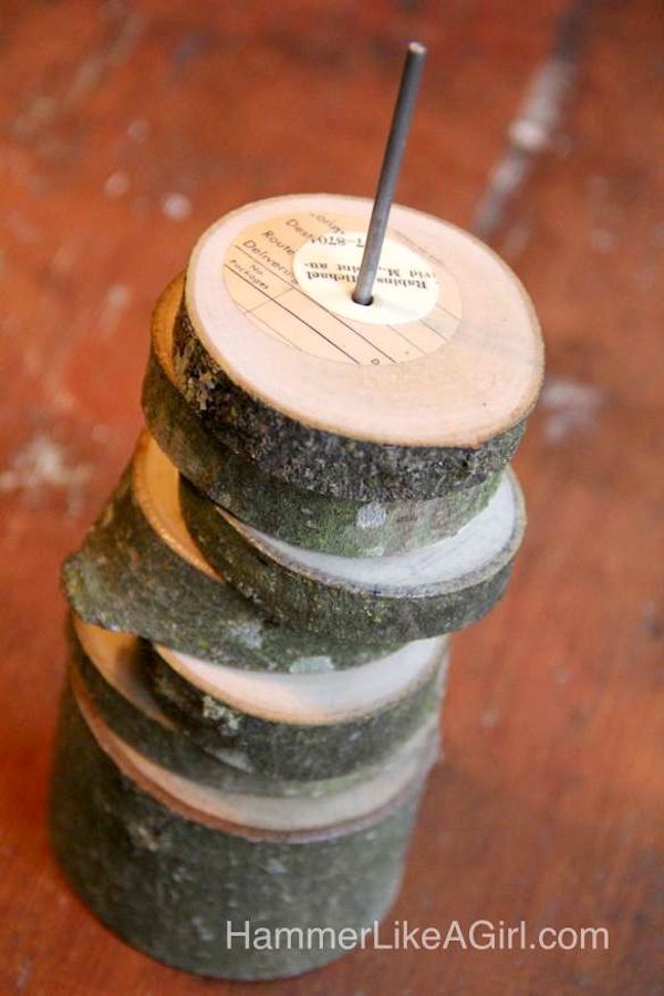 DIY coasters made from branches - doubles as a sculpture when not in use!