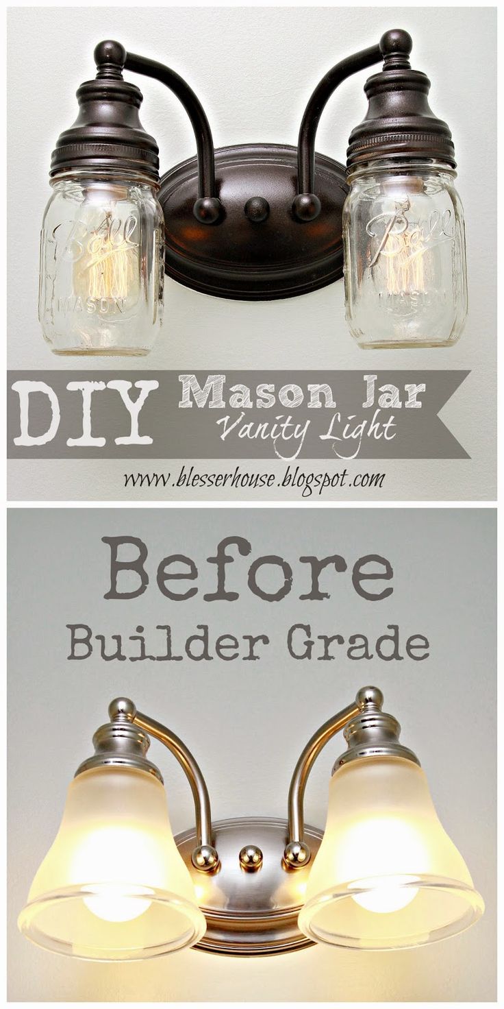 DIY Mason Jar Vanity Light
