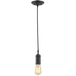 Globe Electric 1-Light Matte Black Vintage Hanging Pendant Light with Black Rope...