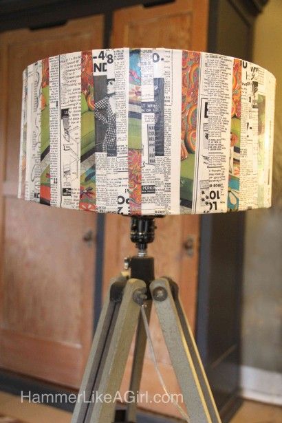 How to decorate a lampshade with vintage graphics