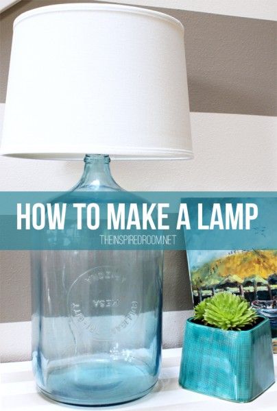 How to Make a Lamp {DIY Bottle Lamp}...step one: find sweet blue jar for cheap