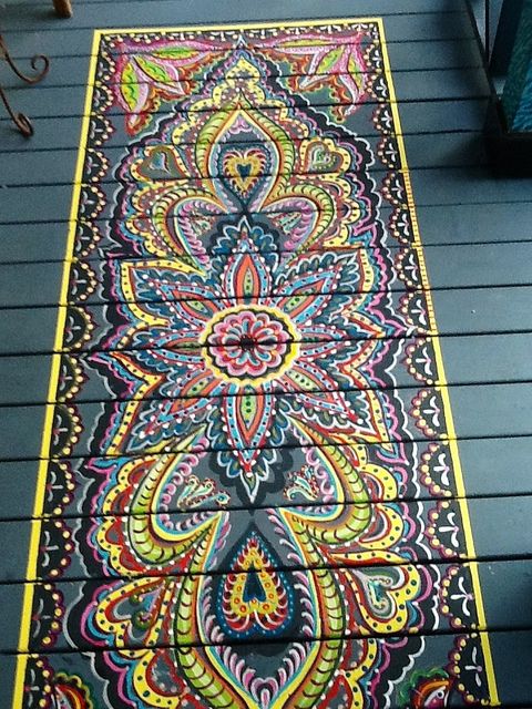 LOVE! Painted floor for the front porch or deck...FABULOUS IDEA!