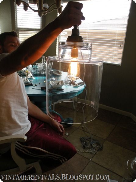 MAKE a pendant light from a vase - why didn't I ever think of that?? Totally...