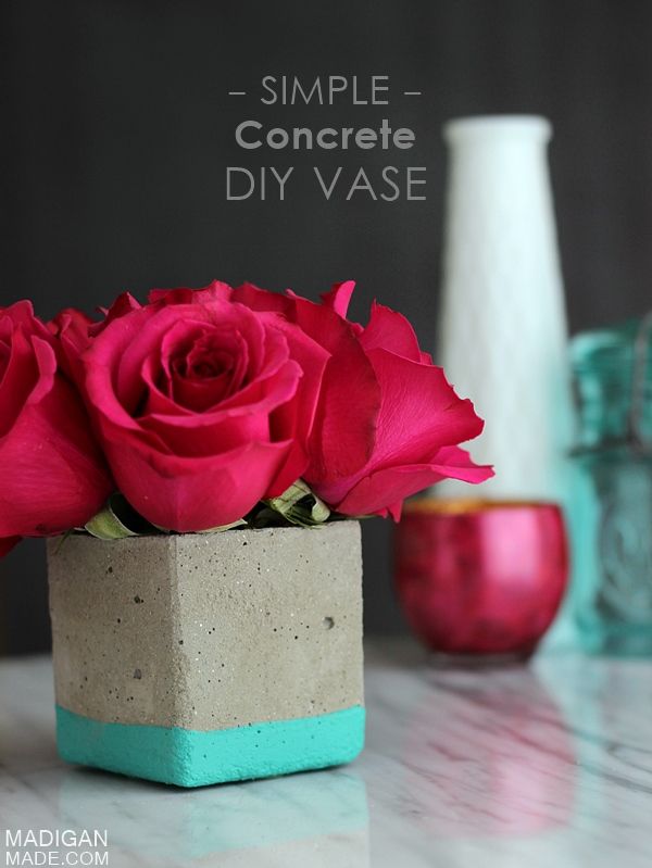 simple diy concrete vase