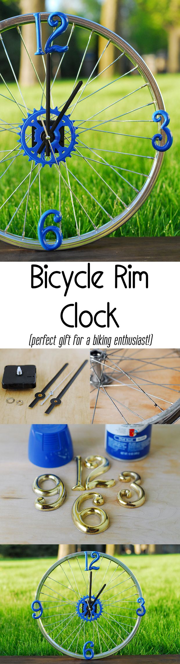 Weekend project: DIY bicycle rim clock -- it actually works! Great gift idea for...