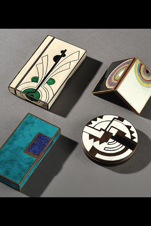 Besutiful little Art Deco boxes by Jean Goulden