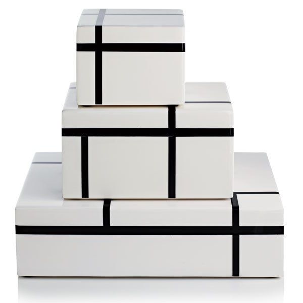 Desk Organizers, Luxury Black & White Lacquer Boxes, so cool, one of over 3,000 ...