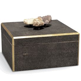 Limited Production Design: Beautiful Rock Crystal Embellished Charcoal Shagreen ...