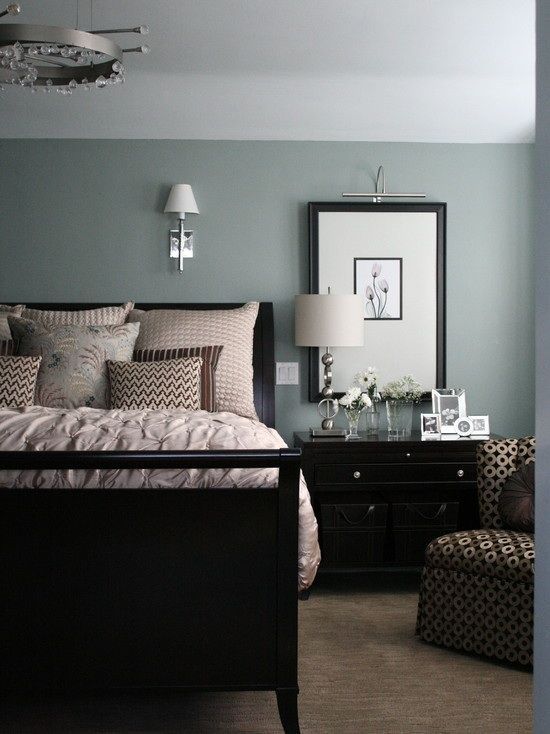 Furniture Bedrooms Black Furniture Blue Walls My Favorite