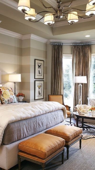 gorgeous master bedrooms + horizontal stripes
