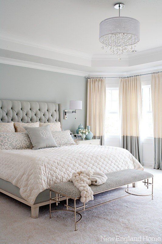 Gray and white  bedroom
