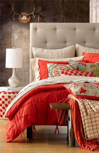 Such a beautiful bedroom. Loving this color palette and all of this beautiful te...