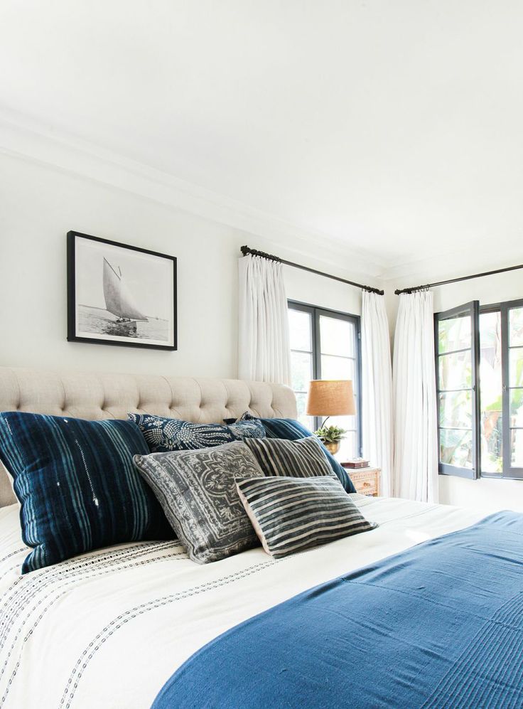 Old world meets modern Blue & White Bedroom