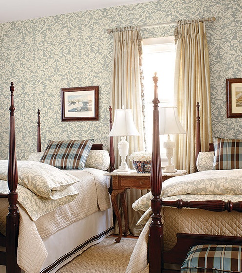 pretty - nice balance of feminine & masculine for a guest bedroom