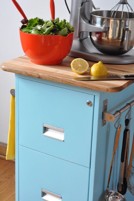 Awesome DIY - kitchen storage from an old filing cabinet!  Amazing.