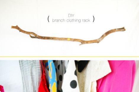 DIY branch clothing rack