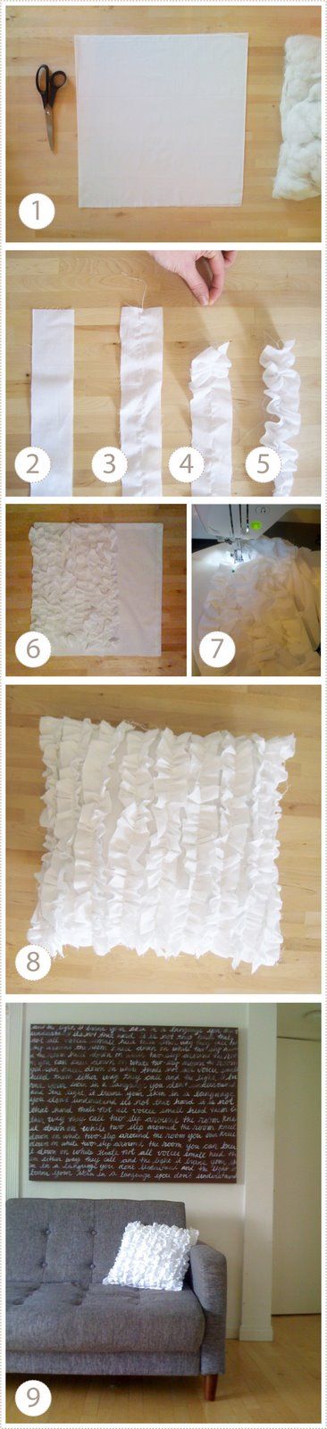 DIY ruffle pillows. I can So make this!