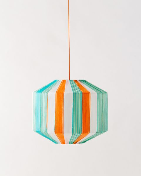 Recycled beach chair hanging lamp - How cool!