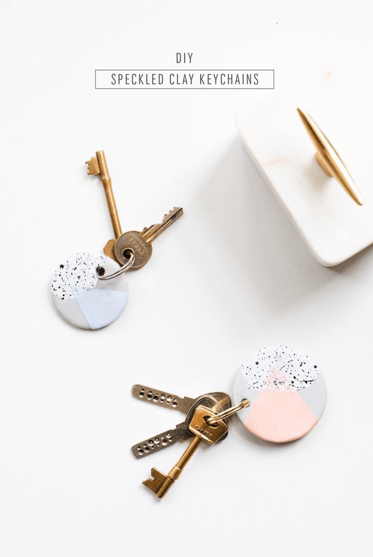 Speckled DIY Clay Keychains