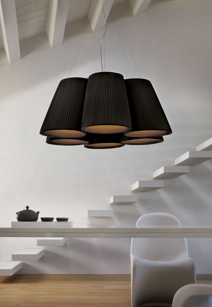 Florinda by Conciluce | Suspension light in hand strapped pleated fabric #design...