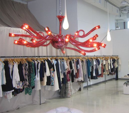 Interior Design Magazine: Flamingo chandelier by Bock Lighting. European glass. ...