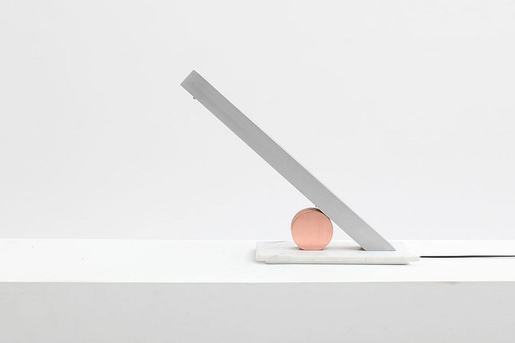 Interior Design Magazine: Forward/Slash desk lamp in Carrara marble, copper, alu...