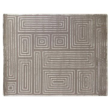 Check out this item at One Kings Lane! 8'x10' Velvet Maze Rug, Silver