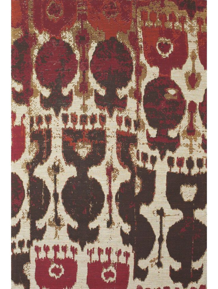 Folk Art Rug, Red and Brown