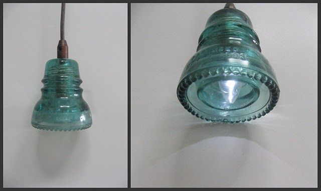 DIY Glass Insulator Pendant Lamp