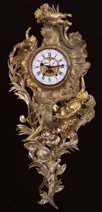 Fine and rare early Louis XV ormolu and bronze vernissé cartel clock probably d...