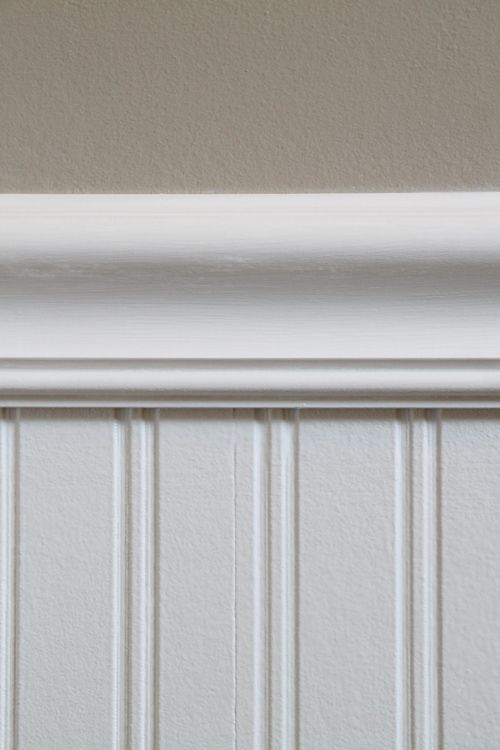 Beadboard wallpaper is the bomb! Add molding, paint it, it's gorgeous. The e...