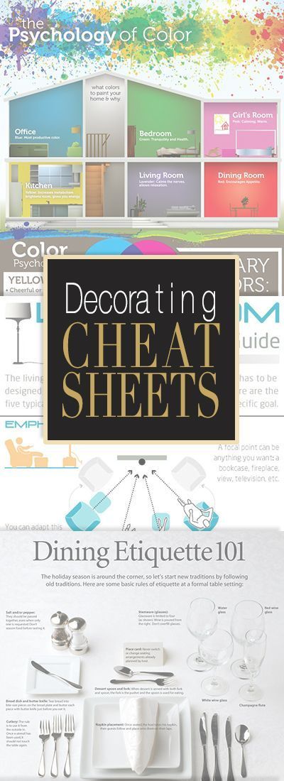 Decorating Cheat Sheets • All the info you will ever need for home decorating ...